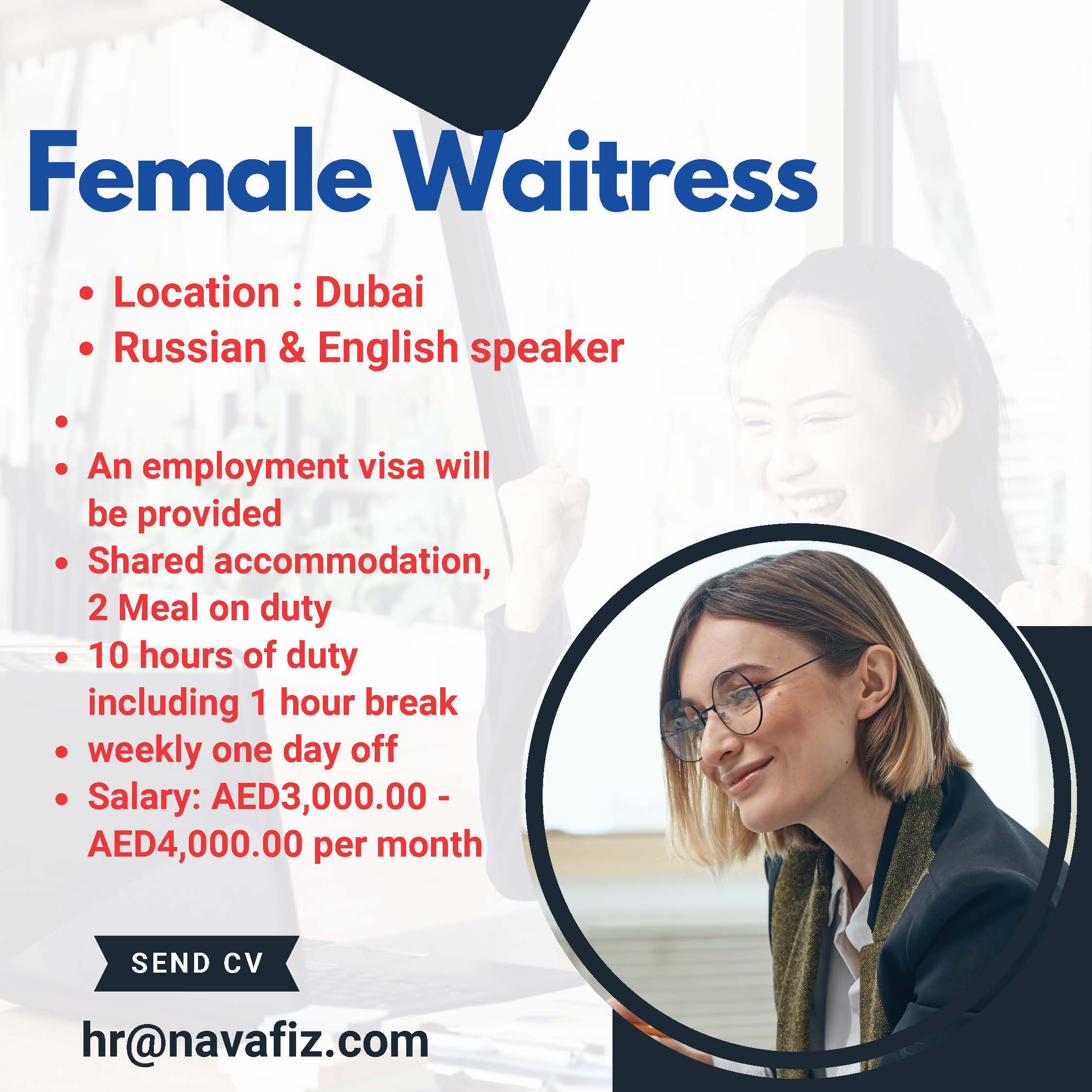 Female Waitress- Russian Speakers